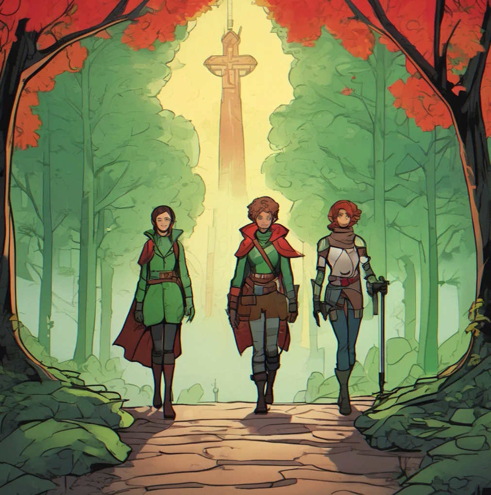 A character relationship panel showing three NPCs with affinity meters in different states—one green and ascending, one red and locked, one neutral with a question mark